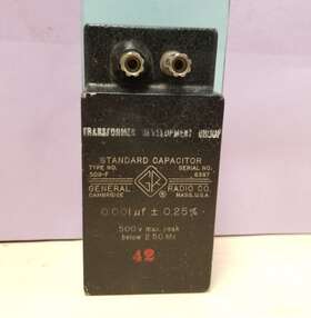 509-f General Radio Parts Standard Capacitor Type 0.001 Uf - .25% 500v #b434