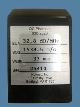 030-2028 Hologic Qc Phantom - Bua 32.8 Db/mhz Sos 1538.5 M/s 33mm