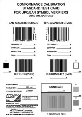 98-cal020 Omron Ean/upc Conformance Calibration Standard Test Card-dated