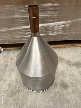 E810030 Seraphin Test Can Stainless Steel Funnel With Copper Spout..new E810030 Seraphin Test Can Stainless Steel Funnel With Copper Spout..new