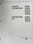 Hp 8491A 8491B 8492A 8493A 8493B 11581A 11582A 11583A Operating & Service Manual. Fixed Price $20.00.