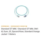 Corning 505002K5130001M Fiber-optic Cable St Mm OM1 62.5UM 2F Zipcord Riser. Fixed Price $10.00.