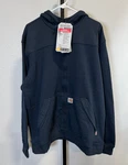 Nwt Carhartt Flame Resistant Rain Defender Fleece Jacket Hoodie 1/4 Zip Xl Navy. Fixed Price $115.99.