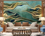 3D Gold Wave Bird ZHUA8325 Wallpaper Murals Removable Self-adhesive Ann 24. Fixed Price $273.02.