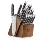 New Cangshan Olympus Series 17-PIECE Knife Block Set, German Steel, Wood. Fixed Price $199.90.
